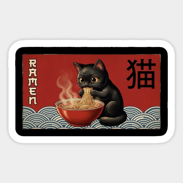Ramen Cat Japanese Food Lover Sticker by ArtistTee ⭐⭐⭐⭐⭐